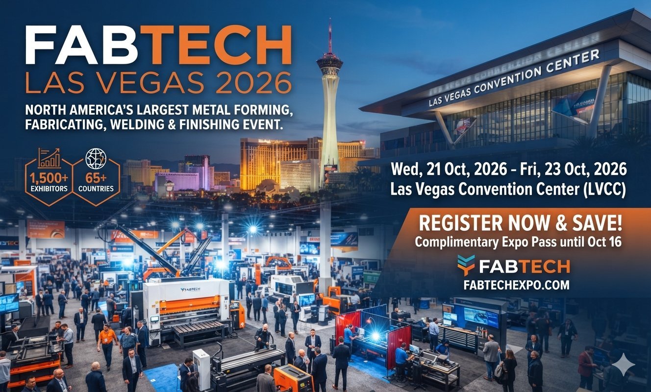 October 21 - 23, 2026 | FABTECH 2026 | Registration is Open