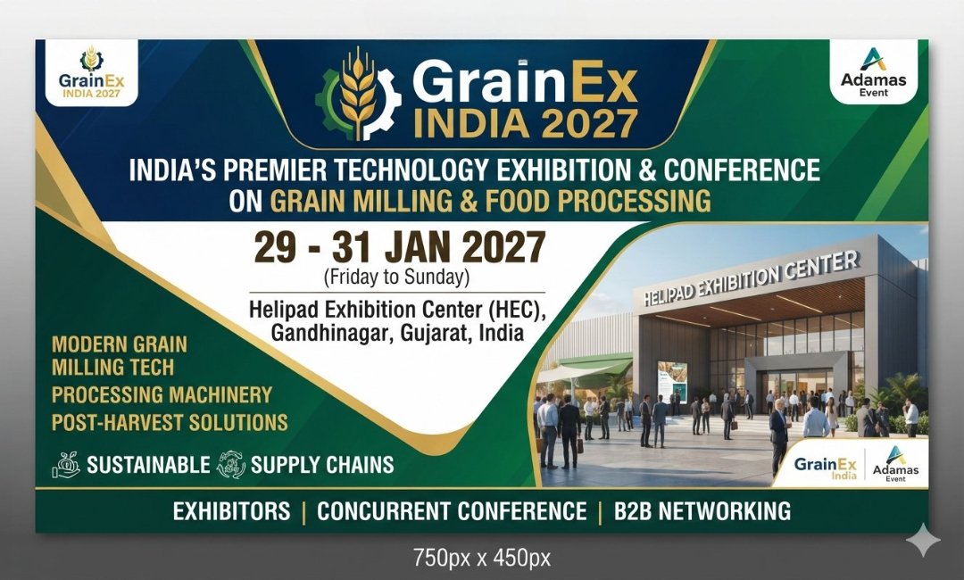 GrainEx India 2027 grain milling exhibition in Gandhinagar